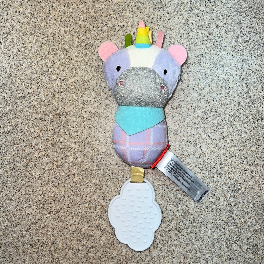 Skip Hop Bandana Buddies Chime & Teethe Toy - Unicorn rattle has beautiful chime